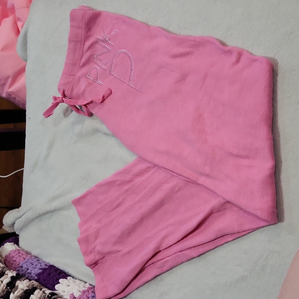 PINK Victoria's Secret Pink Lounge Pants with Embroidered Logo